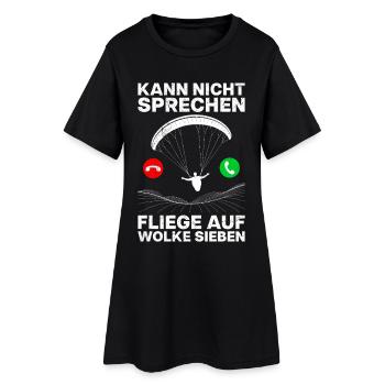 Paragliding Flight CAN'T SPEAK FLY Funny - Women’s T-Shirt Dress - black - Front
