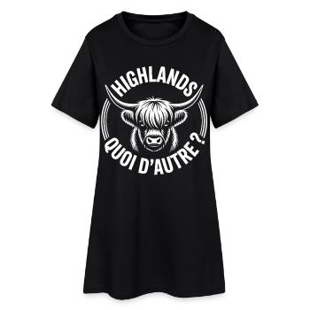 Highlands Quoi D'Autre Vache - Robe T-shirt Femme - noir - Devant