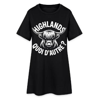Highlands bœuf longhorn monochrome - Robe T-shirt Femme - noir - Devant