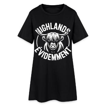 Logo vache Highland - Robe T-shirt Femme - noir - Devant