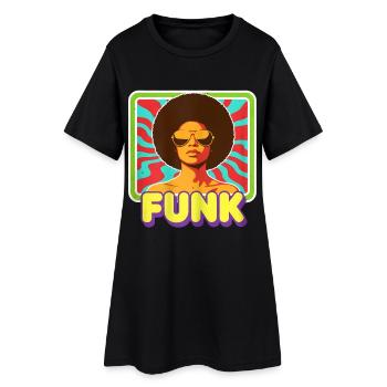 Funk Afro Soul des années 70 Rétro Vintage Groovy Style - Robe T-shirt Femme - noir - Devant