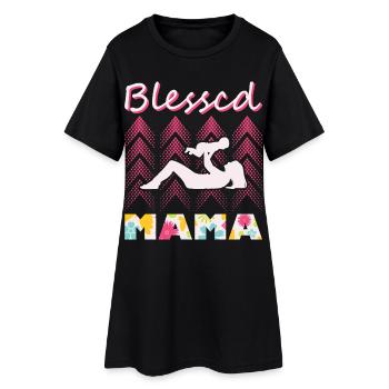 T-shirt fleuri fleuri Grateful Mama pour la fête des mères - Robe T-shirt Femme - noir - Devant