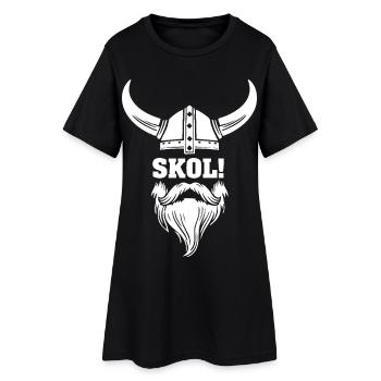 Viking Skol Casque à Cornes Barbe Mascotte - Robe T-shirt Femme - noir - Devant