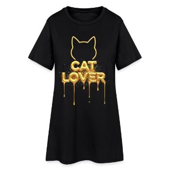 Édition Or des Amateurs de Chats - Robe T-shirt Femme - noir - Devant