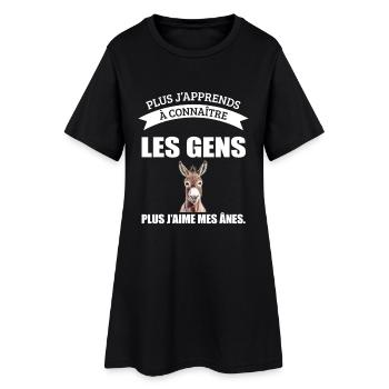 Humor Funny Animals Farm Donkeys Human Relations - Women’s T-Shirt Dress - black - Front