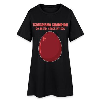 Champion Tsougrisma Pâques grecques drôles - Robe T-shirt Femme - noir - Devant