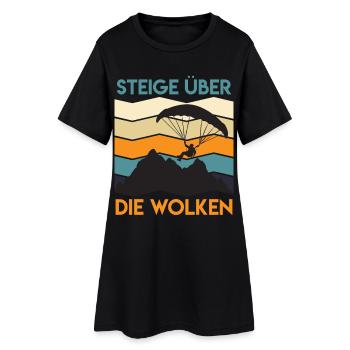 Paraglider SOAR ABOVE THE CLOUDS Funny - Women’s T-Shirt Dress - black - Front