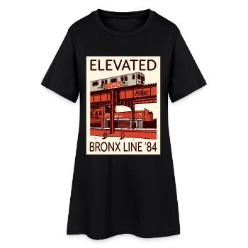 Graphique surélevé du Bronx Line 84 - Robe T-shirt Femme - noir - Devant