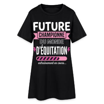 Future Championne Équitation Cavalière - Robe T-shirt Femme - noir - Devant