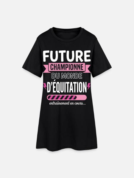 Future Championne Équitation Cavalière - Robe T-shirt Femme - noir