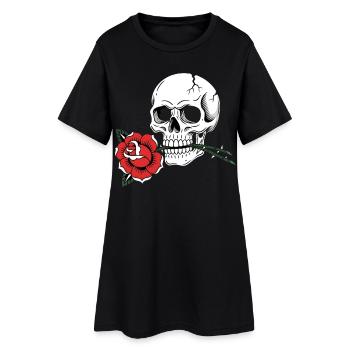 Style de tatouage Skull Rose pour les fans de rock et de tatouage - Robe T-shirt Femme - noir - Devant