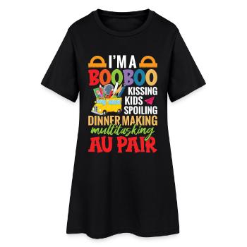 Baby-sitter incontournable pour une famille au pair - Robe T-shirt Femme - noir - Devant