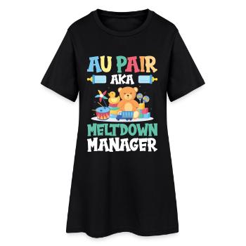 Appréciation de la baby-sitter amante au pair - Robe T-shirt Femme - noir - Devant