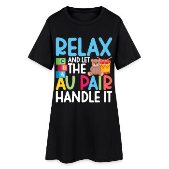 Nounou d’appréciation de la baby-sitter Au Pair - Robe T-shirt Femme - noir - Devant
