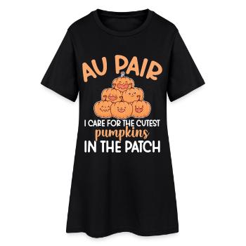 Nounou Au Pair Travailleuse Baby-Sitter Appréciation Au - Robe T-shirt Femme - noir - Devant