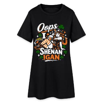 Oops I Shenanigan Leprechaun St Patrick's Girl - Women’s T-Shirt Dress - black - Front