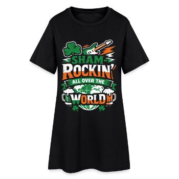 ShamRockin partout dans le monde - Robe T-shirt Femme - noir - Devant