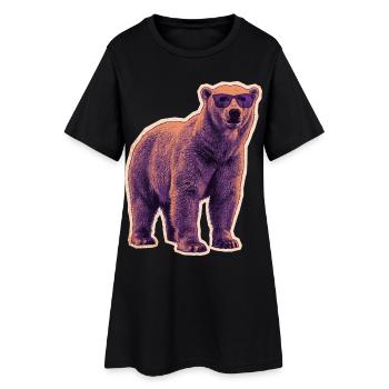 Lunettes de soleil d’été pour ours polaires - Robe T-shirt Femme - noir - Devant