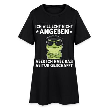 Abitur Bestanden Frosch Abschluss Geschenk - Frauen T-Shirt-Kleid - Schwarz - Vorne