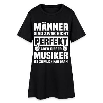 Musiker - Frauen T-Shirt-Kleid - Schwarz - Vorne