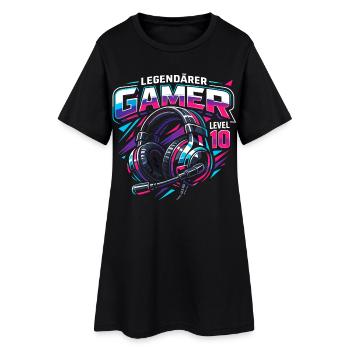 Level 10 Complete Geburtstag Gamer - Frauen T-Shirt-Kleid - Schwarz - Vorne