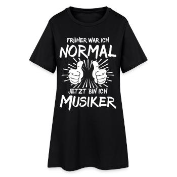 Musiker - Frauen T-Shirt-Kleid - Schwarz - Vorne