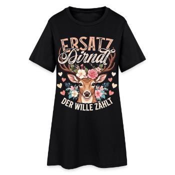 Trachtenshirt Damen Dirndl Outfit Trachten T-Shirt - Frauen T-Shirt-Kleid - Schwarz - Vorne