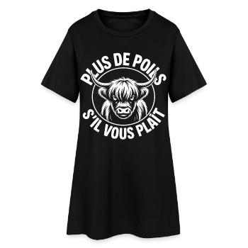 Taureau Highland Monochrome Circulaire - Robe T-shirt Femme - noir - Devant