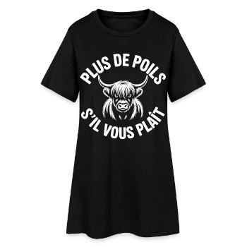 Vache Highland Poils - Robe T-shirt Femme - noir - Devant