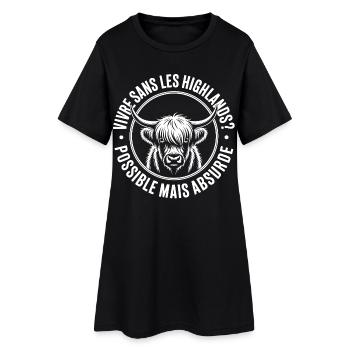 Vivre Sans Highlands - Robe T-shirt Femme - noir - Devant