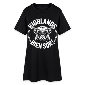 Highlands Bien Sûr - Frauen T-Shirt-Kleid - Schwarz - Vorne