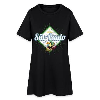 Sao Paulo in Brasilien Vintage Design mit Tukan - Frauen T-Shirt-Kleid - Schwarz - Vorne