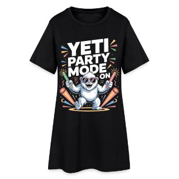 Mode Yeti Party – Monstre de fête drôle - Robe T-shirt Femme - noir - Devant