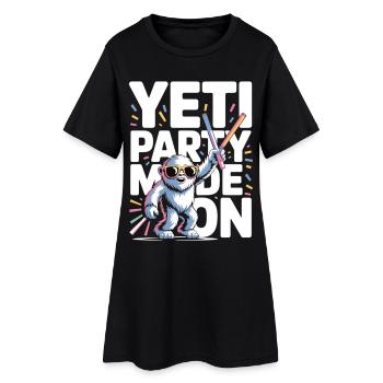 Mode Yeti Party – Monstre de fête drôle - Robe T-shirt Femme - noir - Devant