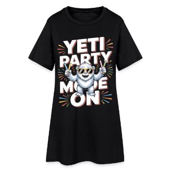 Mode Yeti Party – Monstre de fête drôle - Robe T-shirt Femme - noir - Devant