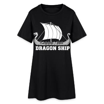 Drakkar Dragon Ship Viking Navire Nordique - Robe T-shirt Femme - noir - Devant