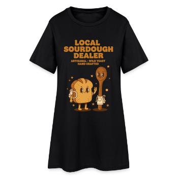 Boulanger de pain au levain local revendeur - Robe T-shirt Femme - noir - Devant