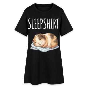 Chemise de nuit cochon d’Inde Cobaye Cobaye - Robe T-shirt Femme - noir - Devant