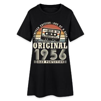 Cadeau d’anniversaire original vintage de 1956 - Robe T-shirt Femme - noir - Devant