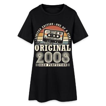 Original 2008 Vintage Jahrgang Geburtstag Geschenk - Frauen T-Shirt-Kleid - Schwarz - Vorne