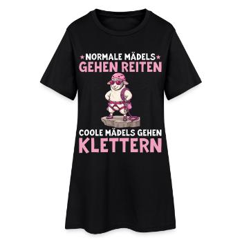 Coole Mädels gehen Klettern Schaf Bouldern - Frauen T-Shirt-Kleid - Schwarz - Vorne
