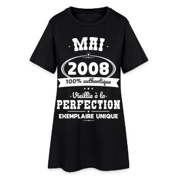 Anniversaire 18 ans - Mai 2008 Perfection - Robe T-shirt Femme - noir - Devant