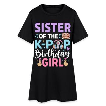 Sœur de la fille d’anniversaire de la K-Pop - Robe T-shirt Femme - noir - Devant