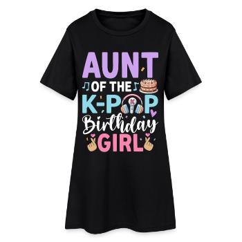 Tante de la fille d’anniversaire de la K-Pop - Robe T-shirt Femme - noir - Devant