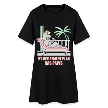 Retraite avec Paws Caniche chien de pension - Robe T-shirt Femme - noir - Devant