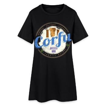 Souvenir des îles Ioniennes de Corfou - Robe T-shirt Femme - noir - Devant