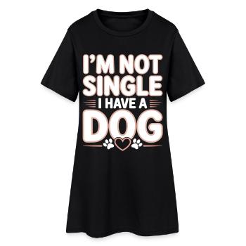 Je ne suis pas célibataire – j’ai un chien - Robe T-shirt Femme - noir - Devant