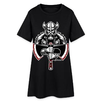 Wikinger-Schild-Runen Keltische Knoten-Maskottchen - Frauen T-Shirt-Kleid - Schwarz - Vorne