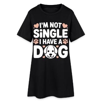 Je ne suis pas célibataire – j’ai un chien - Robe T-shirt Femme - noir - Devant
