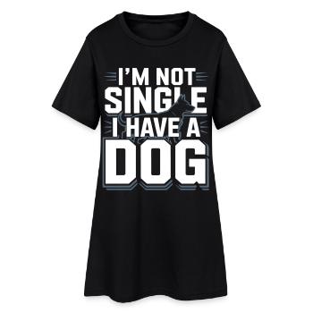 Je ne suis pas célibataire – j’ai un chien - Robe T-shirt Femme - noir - Devant